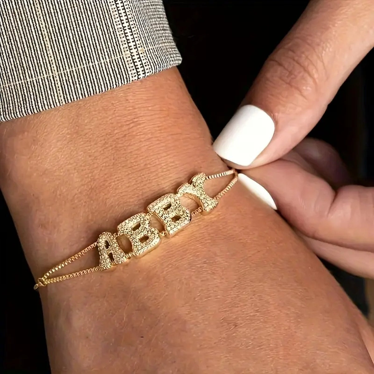 Pulseira com Nome e Brilhantes