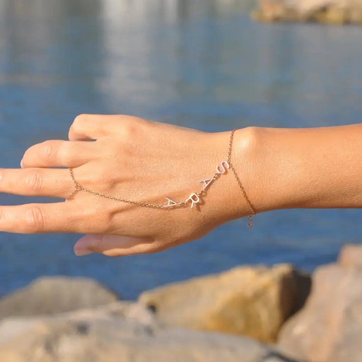 Pulseira e Anel com Letras