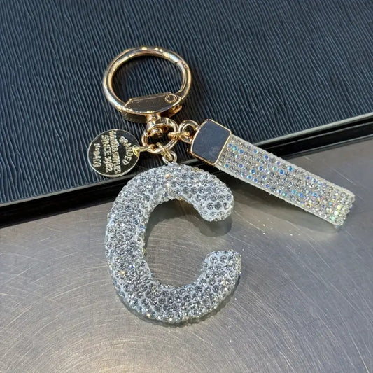 Porta-Chaves com Inicial Brilhante