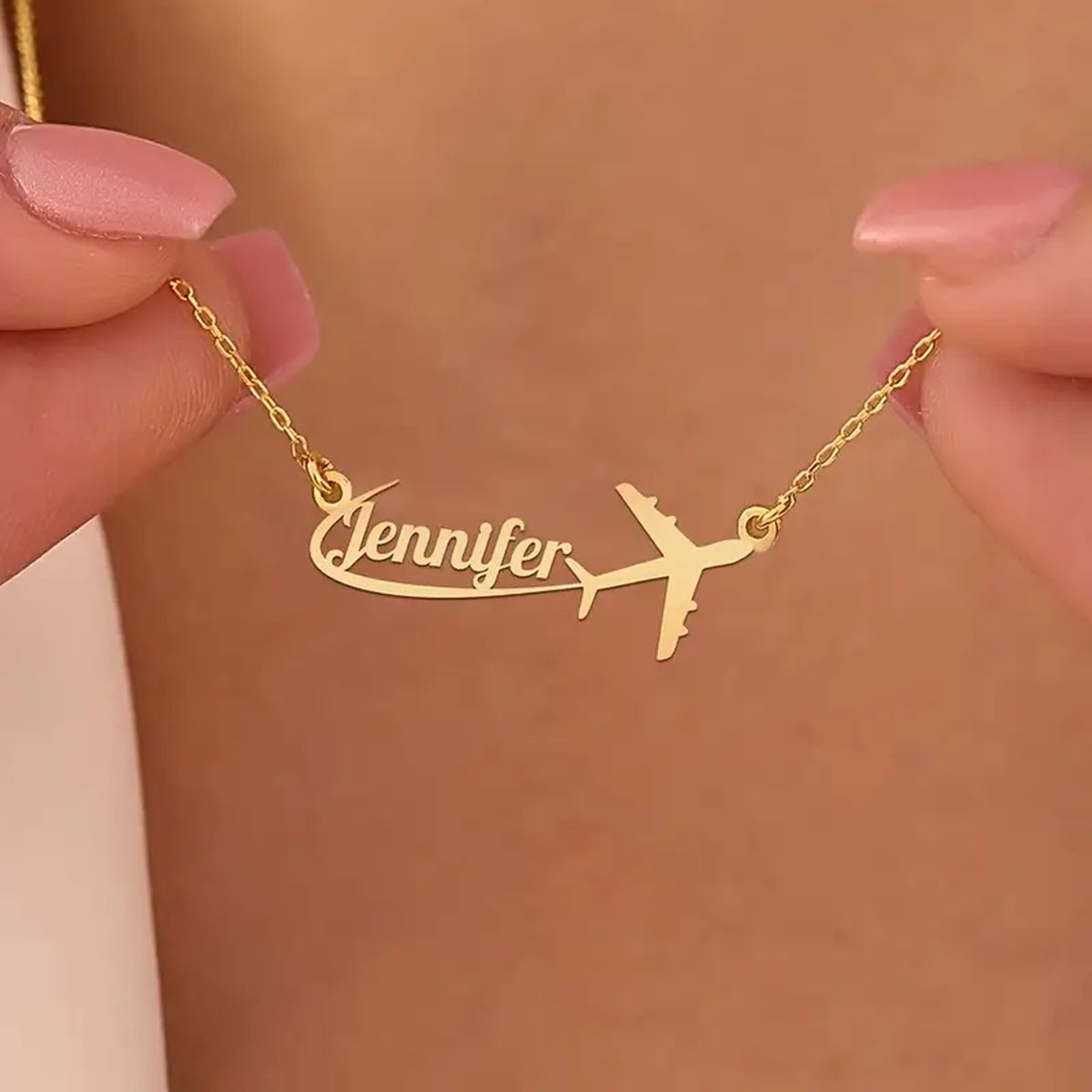 Colar com Nome e Avião