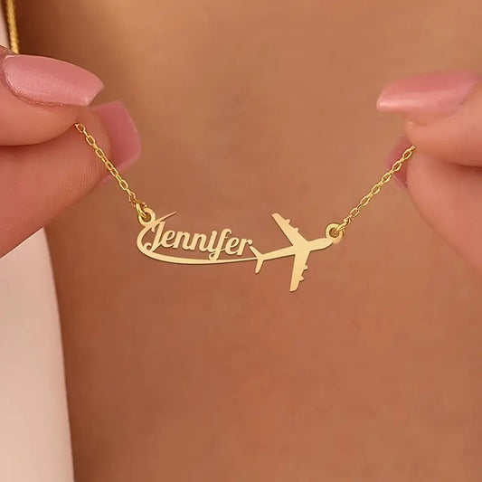 Colar com Nome e Avião