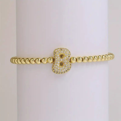 Pulseira com Inicial e Brilhantes