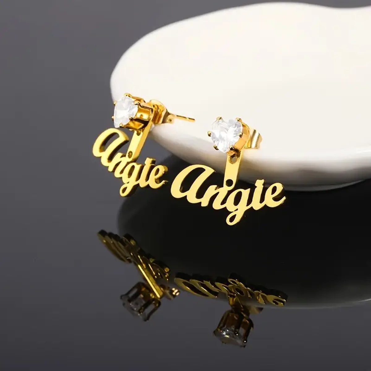 Brincos com Nome e Brilhante