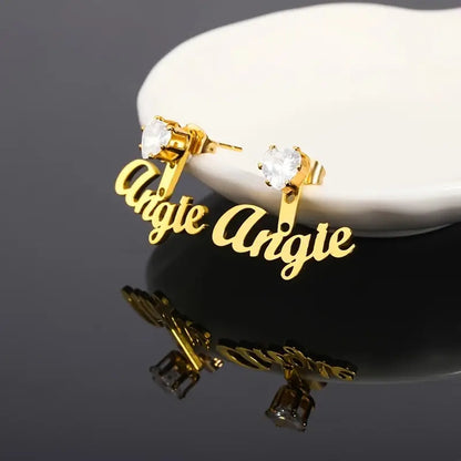 Brincos com Nome e Brilhante