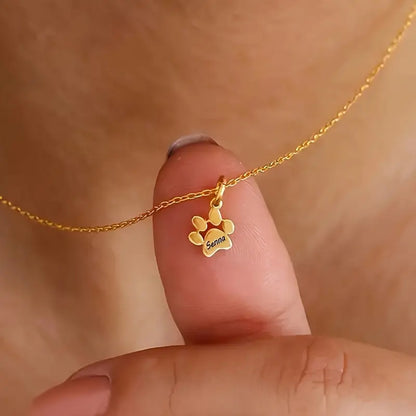 Colar Pata de Cão com Nome