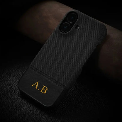 Capa iPhone Couro e Tecido