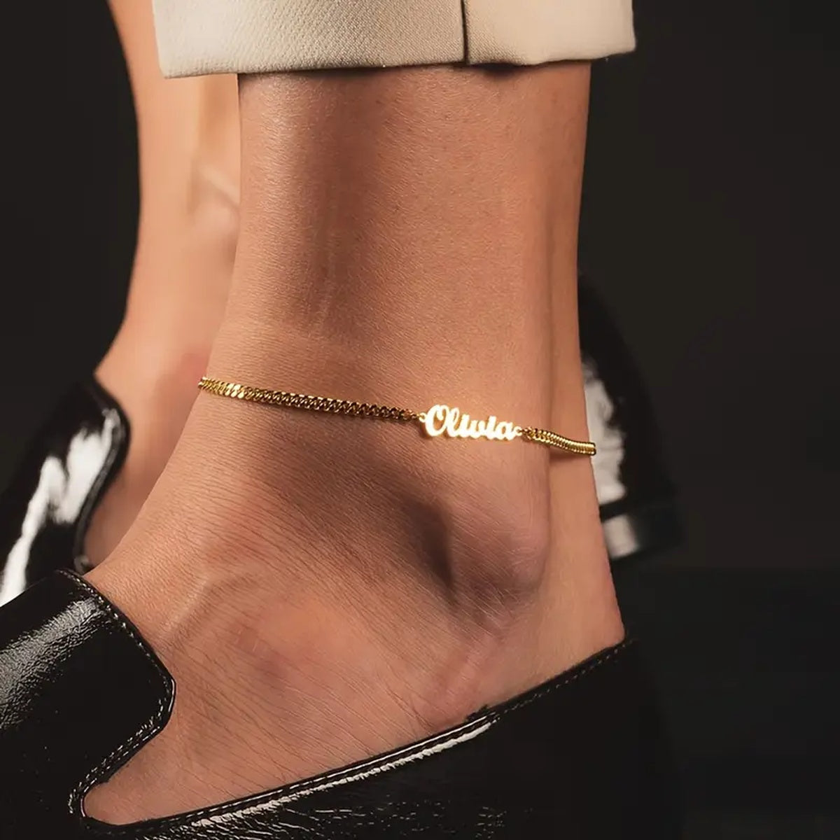 Pulseira Tornozelo Corrente com Nome