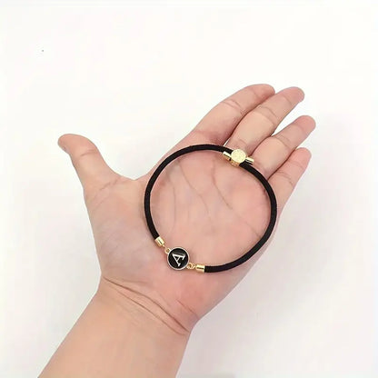 Pulseira Tecido com Inicial Redonda