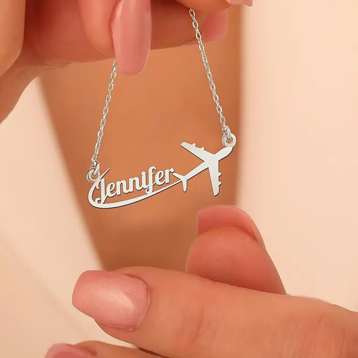 Colar com Nome e Avião