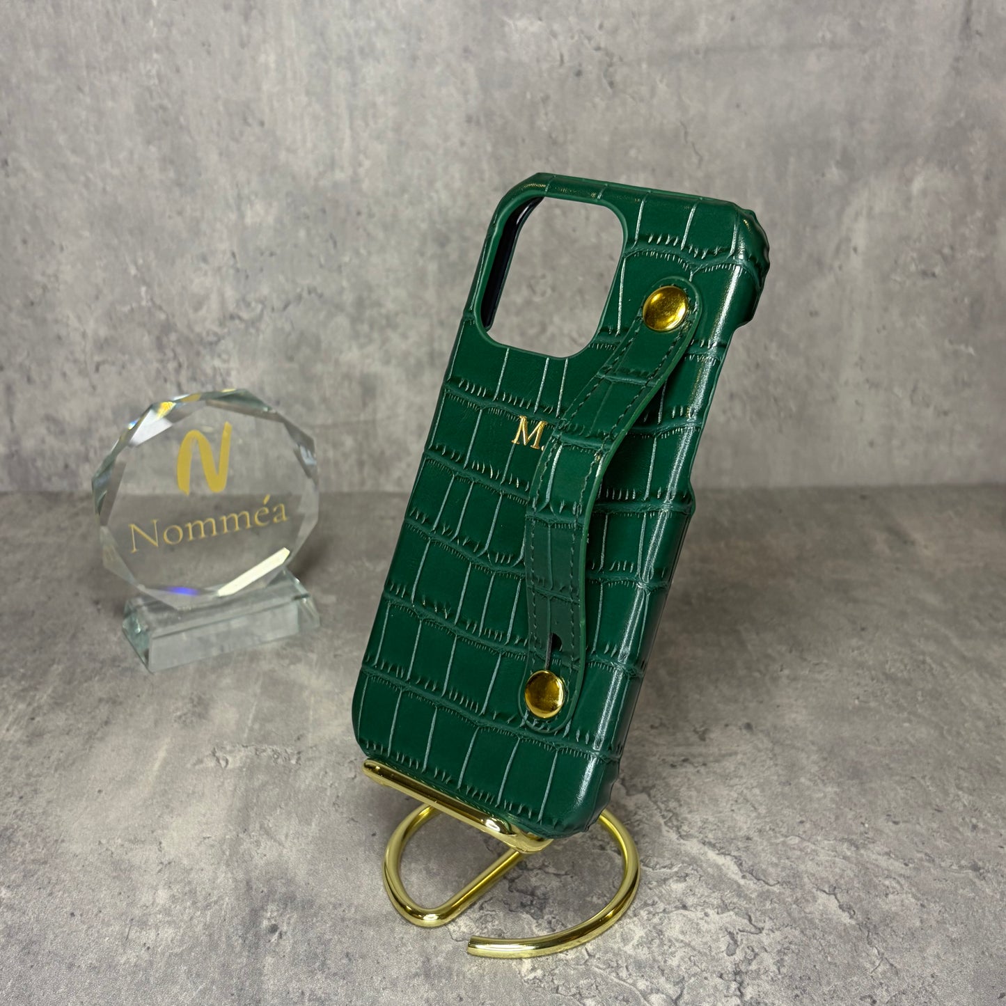 Capa iPhone Croco com Iniciais e Fivela