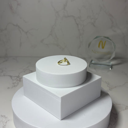 Anel Ajustável com Inicial e Brilhante