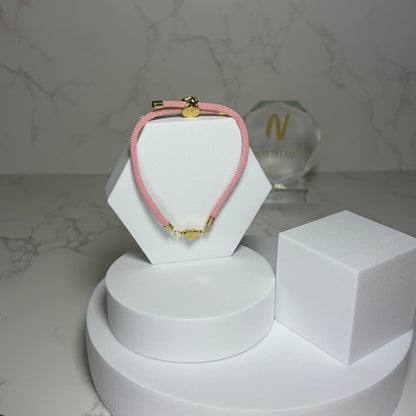 Pulseira Tecido com Inicial e Coração