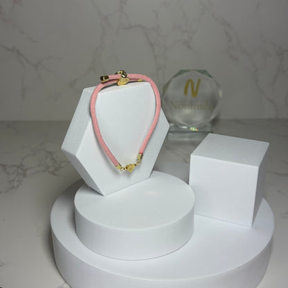 Pulseira Tecido com Inicial e Coração