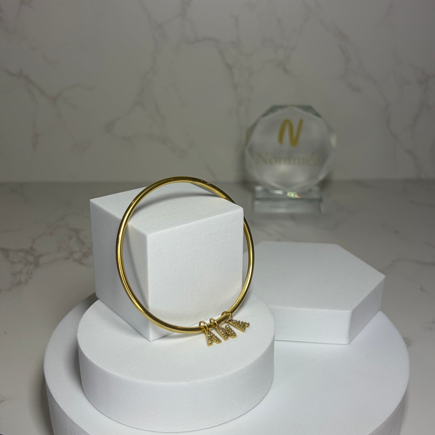 Pulseira com Nome e Brilhantes Pendente