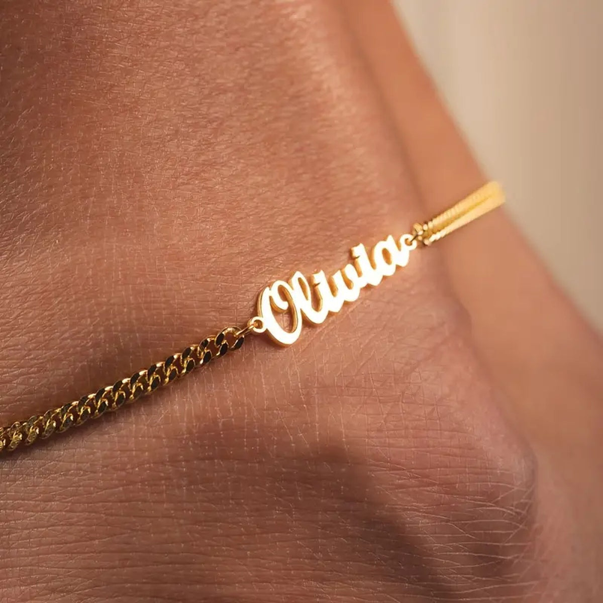 Pulseira Tornozelo Corrente com Nome