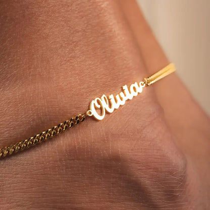 Pulseira Tornozelo Corrente com Nome